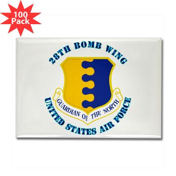 28BW - M01 - 01 - 28th Bomb Wing with Text - Rectangle Magnet (100 pack)