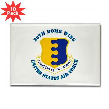 28BW - M01 - 01 - 28th Bomb Wing with Text - Rectangle Magnet (10 pack)