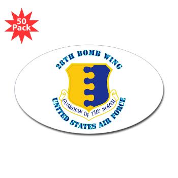28BW - M01 - 01 - 28th Bomb Wing with Text - Sticker (Oval 50 pk)