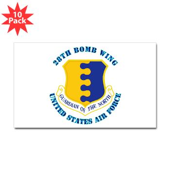28BW - M01 - 01 - 28th Bomb Wing with Text - Sticker (Rectangle 10 pk)