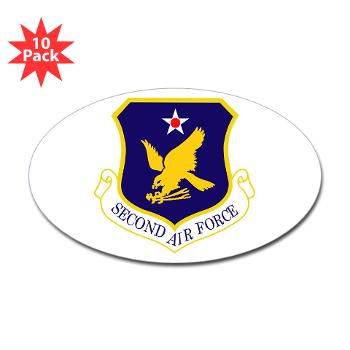 2AF - M01 - 01 - Second Air Force - Sticker (Oval 10 pk)