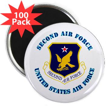 2AF - M01 - 01 - Second Air Force with Text - 2.25" Magnet (100 pack)