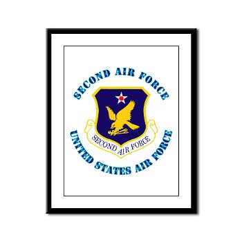 2AF - M01 - 02 - Second Air Force with Text - Framed Panel Print