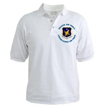 2AF - A01 - 04 - Second Air Force with Text - Golf Shirt