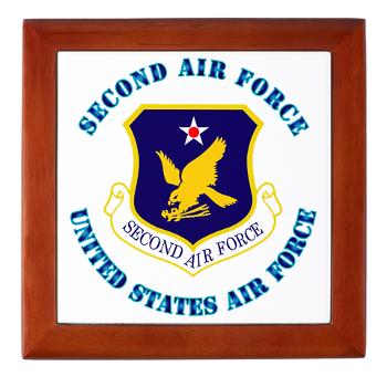2AF - M01 - 03 - Second Air Force with Text - Keepsake Box