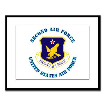 2AF - M01 - 02 - Second Air Force with Text - Large Framed Print