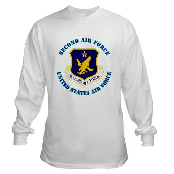 2AF - A01 - 03 - Second Air Force with Text - Long Sleeve T-Shirt