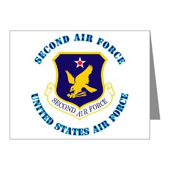 2AF - M01 - 02 - Second Air Force with Text - Note Cards (Pk of 20)