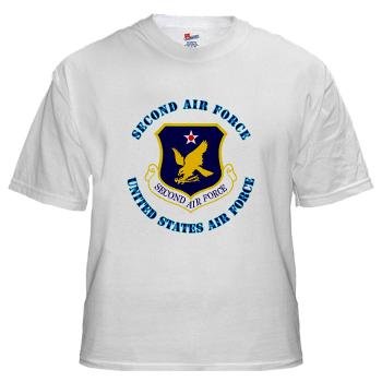 2AF - A01 - 04 - Second Air Force with Text - White t-Shirt