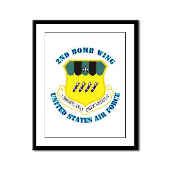 2BW - M01 - 02 - 2nd Bomb Wing with Text - Framed Panel Print