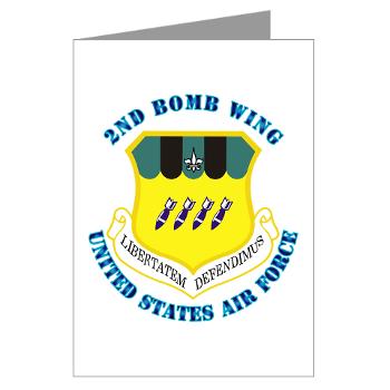 2BW - M01 - 02 - 2nd Bomb Wing with Text - Greeting Cards (Pk of 10)