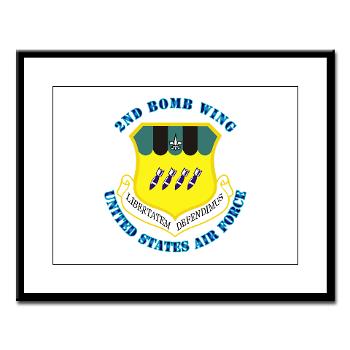 2BW - M01 - 02 - 2nd Bomb Wing with Text - Large Framed Print
