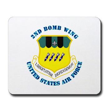 2BW - M01 - 03 - 2nd Bomb Wing with Text - Mousepad