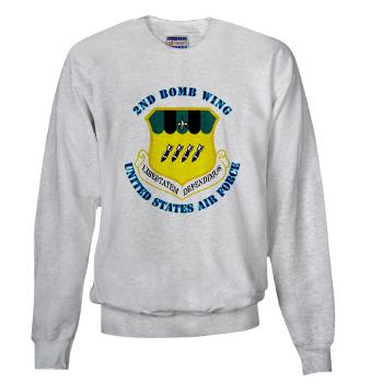 2BW - A01 - 03 - 2nd Bomb Wing with Text - Sweatshirt
