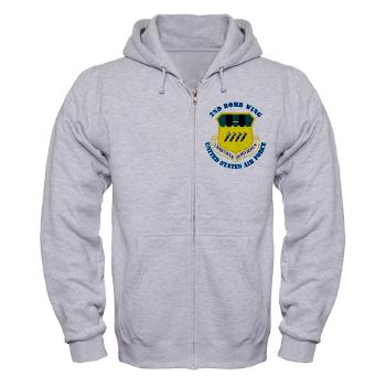 2BW - A01 - 03 - 2nd Bomb Wing with Text - Zip Hoodie