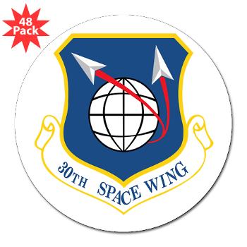 30SW - M01 - 01 - 30th Space Wing - 3" Lapel Sticker (48 pk) - Click Image to Close