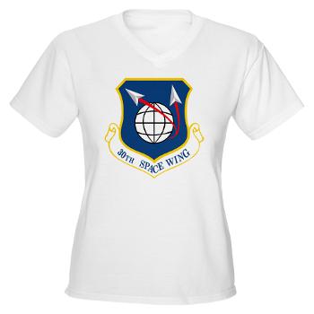 30SW - A01 - 04 - 30th Space Wing - Women's V-Neck T-Shirt
