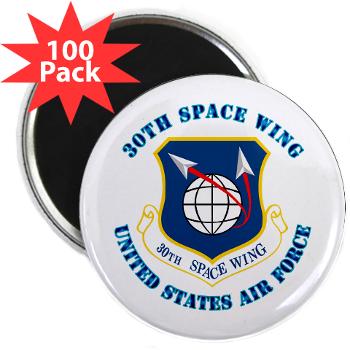 30SW - M01 - 01 - 30th Space Wing with Text - 2.25" Magnet (100 pack)