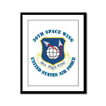 30SW - M01 - 02 - 30th Space Wing with Text - Framed Panel Print