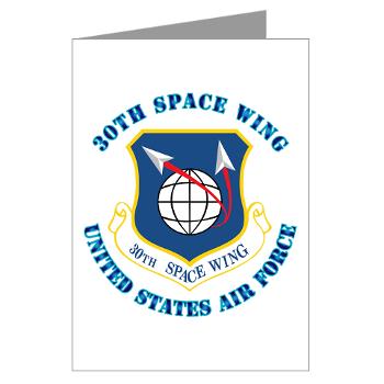 30SW - M01 - 02 - 30th Space Wing with Text - Greeting Cards (Pk of 20) - Click Image to Close
