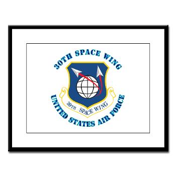 30SW - M01 - 02 - 30th Space Wing with Text - Large Framed Print