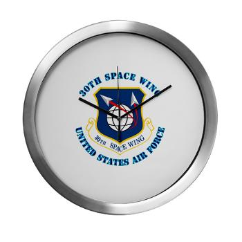 30SW - M01 - 03 - 30th Space Wing with Text - Modern Wall Clock