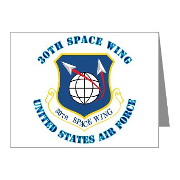 30SW - M01 - 02 - 30th Space Wing with Text - Note Cards (Pk of 20)