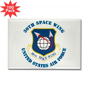 30SW - M01 - 01 - 30th Space Wing with Text - Rectangle Magnet (100 pack)
