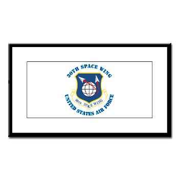30SW - M01 - 02 - 30th Space Wing with Text - Small Framed Print