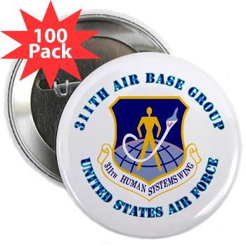 311ABG - M01 - 01 - 311th Air Base Group with Text - 2.25" Button (100 pack)