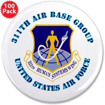 311ABG - M01 - 01 - 311th Air Base Group with Text - 3.5" Button (100 pack)