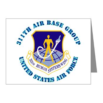 311ABG - M01 - 02 - 311th Air Base Group with Text - Note Cards (Pk of 20)