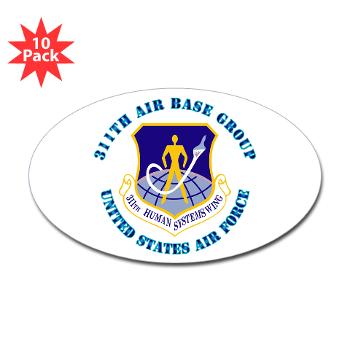 311ABG - M01 - 01 - 311th Air Base Group with Text - Sticker (Oval 10 pk)