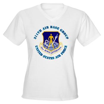 311ABG - A01 - 04 - 311th Air Base Group with Text - Women's V-Neck T-Shirt
