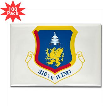 316W - M01 - 01 - 316th Wing - Rectangle Magnet (100 pack) - Click Image to Close