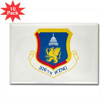 316W - M01 - 01 - 316th Wing - Rectangle Magnet (10 pack) - Click Image to Close