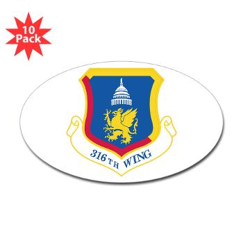 316W - M01 - 01 - 316th Wing - Sticker (Oval 10 pk)