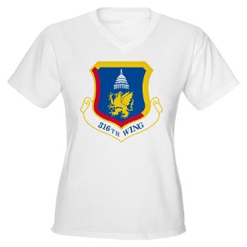 316W - A01 - 04 - 316th Wing - Women's V-Neck T-Shirt