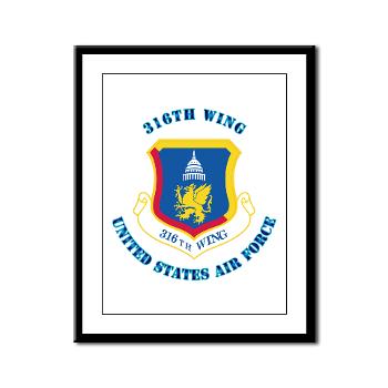 316W - M01 - 02 - 316th Wing with Text - Framed Panel Print