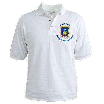 316W - A01 - 04 - 316th Wing with Text - Golf Shirt