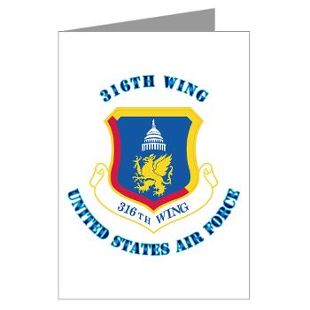 316W - M01 - 02 - 316th Wing with Text - Greeting Cards (Pk of 10)