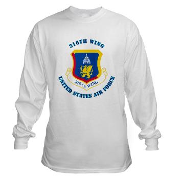 316W - A01 - 03 - 316th Wing with Text - Long Sleeve T-Shirt