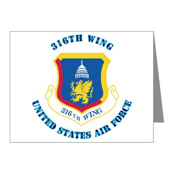 316W - M01 - 02 - 316th Wing with Text - Note Cards (Pk of 20) - Click Image to Close