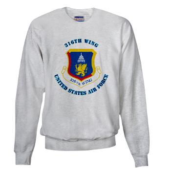 316W - A01 - 03 - 316th Wing with Text - Sweatshirt