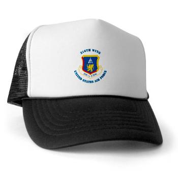 316W - A01 - 02 - 316th Wing with Text - Trucker Hat - Click Image to Close