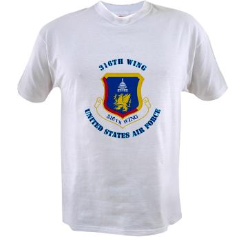 316W - A01 - 04 - 316th Wing with Text - Value T-shirt