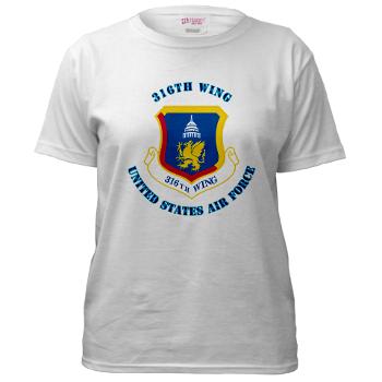 316W - A01 - 04 - 316th Wing with Text - Women's T-Shirt
