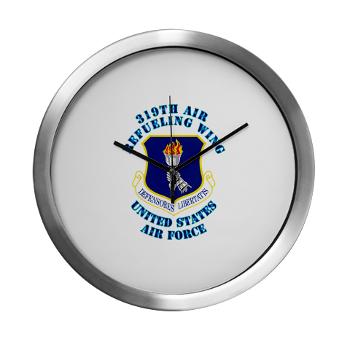 319ARW - M01 - 03 - 319th Air Refueling Wing with Text - Modern Wall Clock