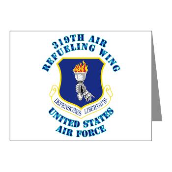 319ARW - M01 - 02 - 319th Air Refueling Wing with Text - Note Cards (Pk of 20)