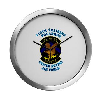 319TS - M01 - 03 - 319th Training Squadron with Text - Modern Wall Clock